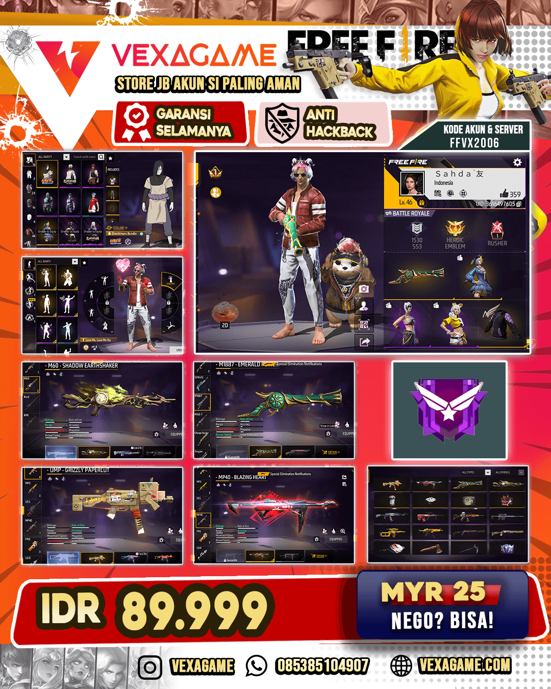 SG Trompet | M60 Shadow Earthshaker | MP40 Blazing Hearth | UMP Grizlly Papercut | Bundle Orochimaru