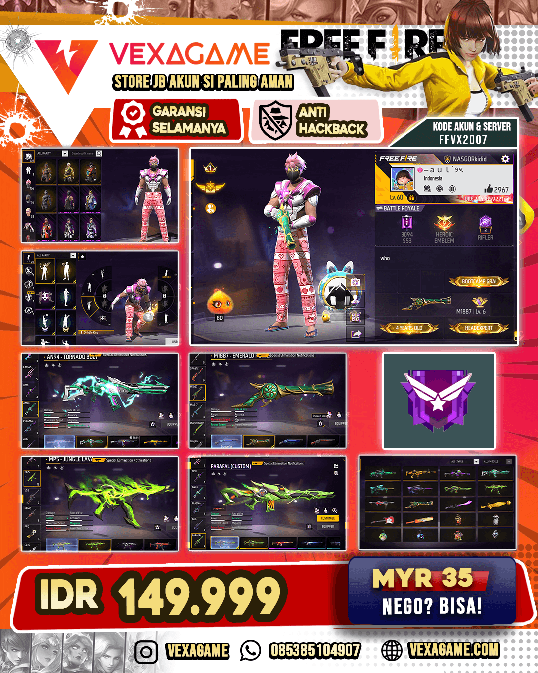 SG Trompet | M4A1 Venon Netherworld | Scar Golden Strike | Xm8 Poison Pumkin | AN94 Tornado Bolt |Vault 200++