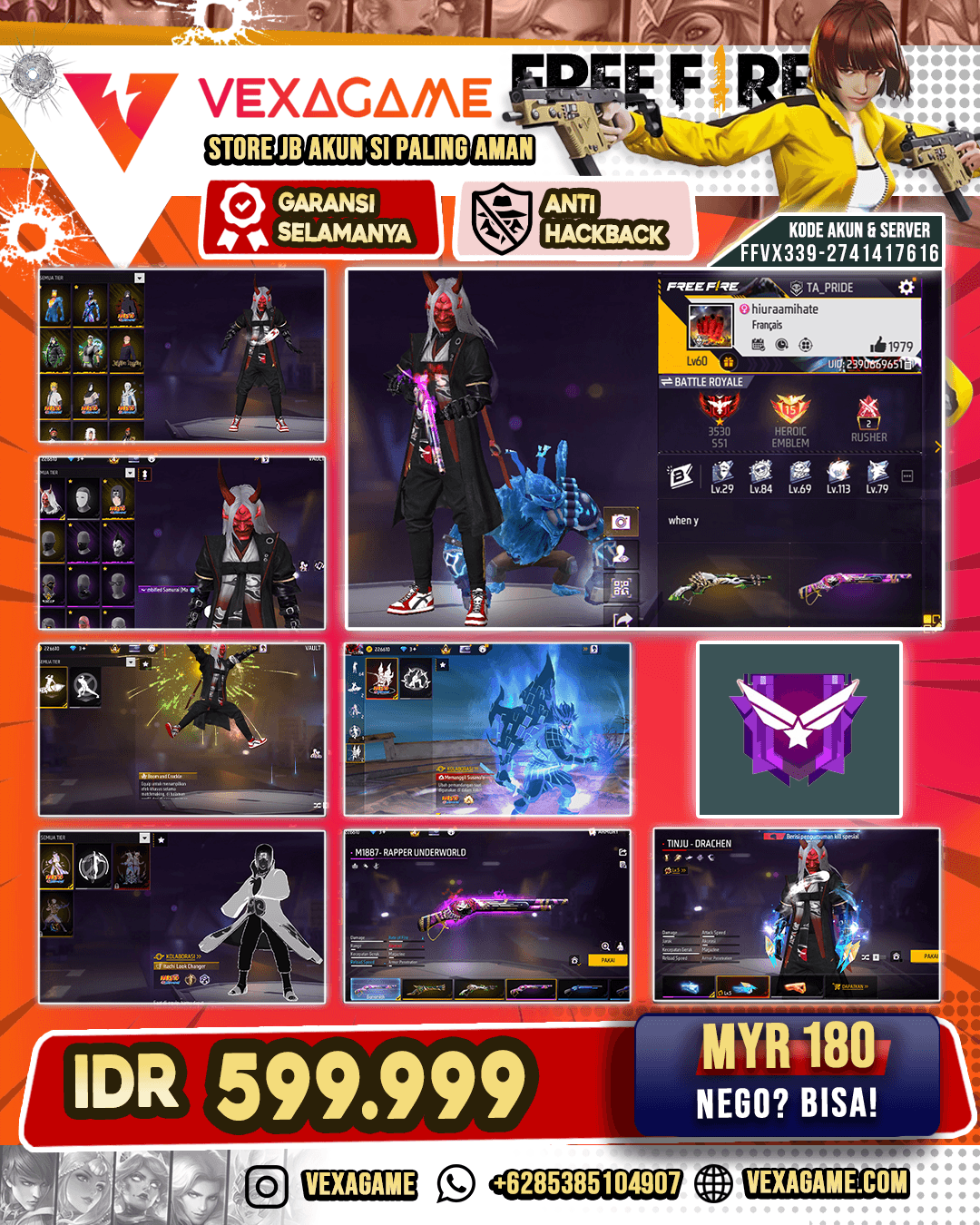 2 EVO MAX 1 | Vault TW 500 | Spek Ghoib Parah | Animasi Loby ON | Spesial Emote ON | Look Changer ON