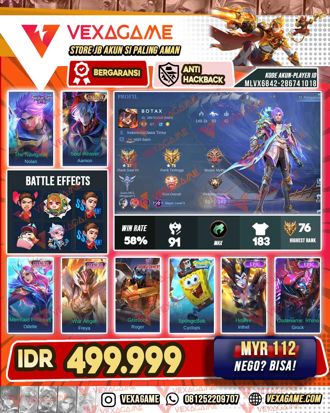 Nolan Nexus Sea | Roger Transformers | Amon Colector | 2 Luckybox |  Emblem Max