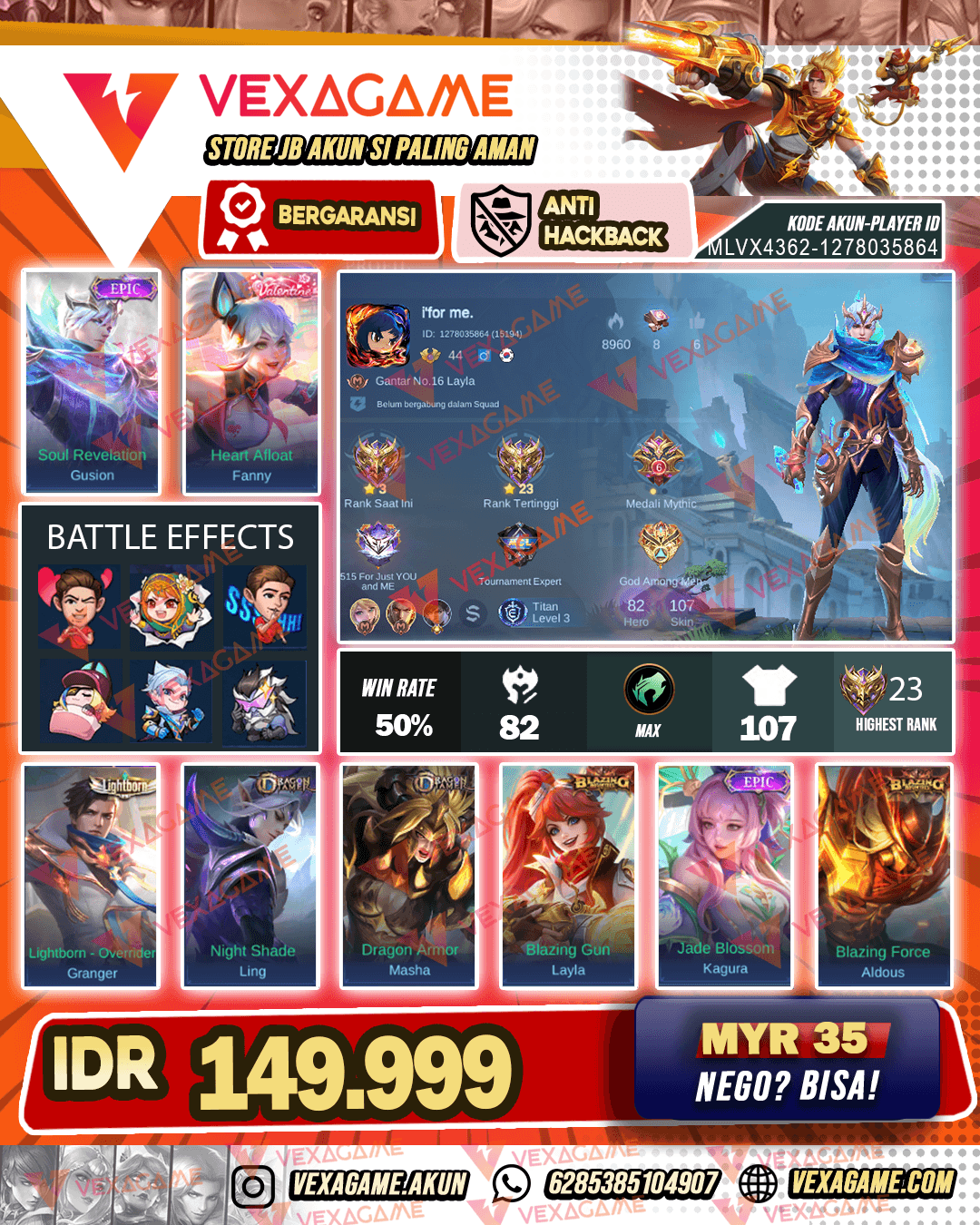 Gusion Epic | Fanny Valentine