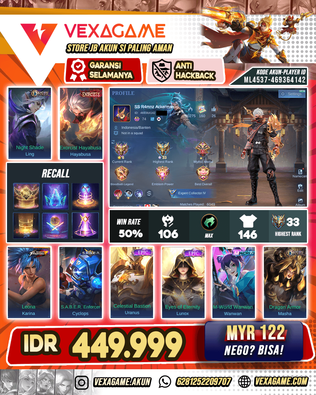 Hayabusa Exorcist Murah