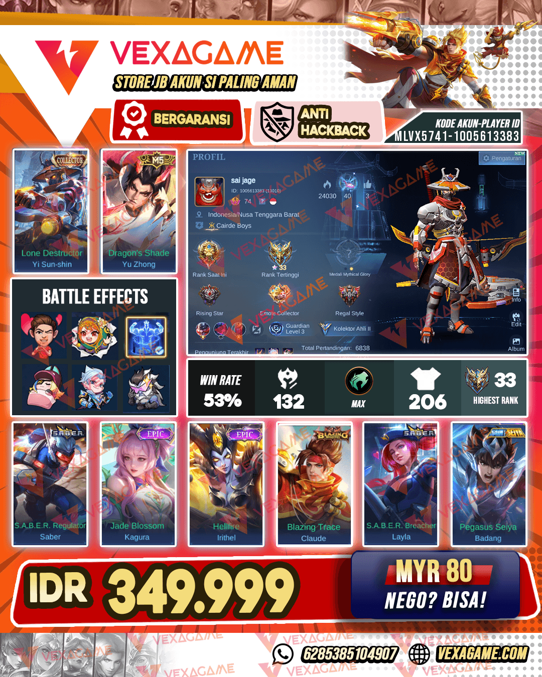 Yi Sun Shin Collector | Yu Zhong M5 | Emblem MAX & Hero MAX | Recal TLPH