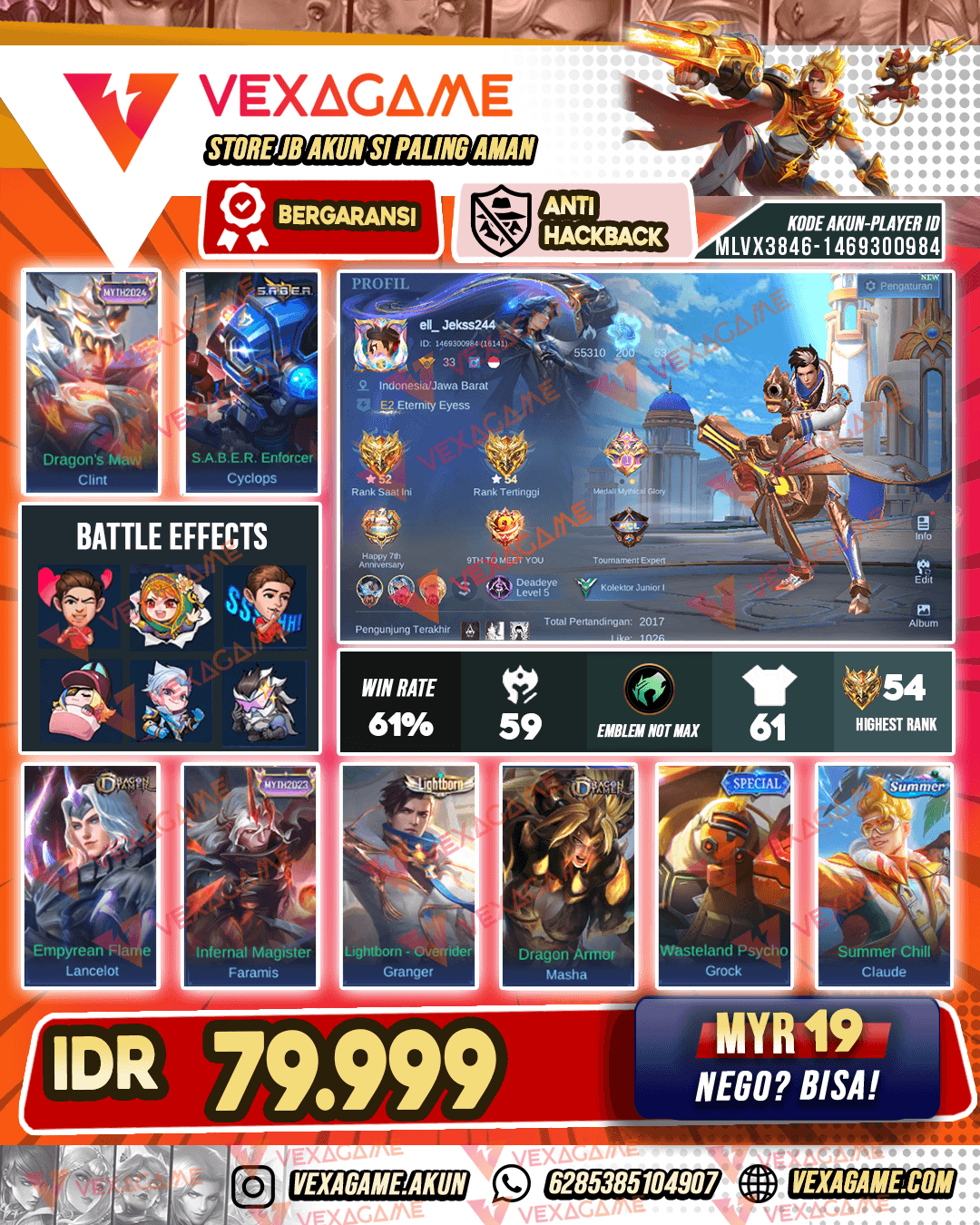 Akun Murah Harga Pelajar | Ex Glory