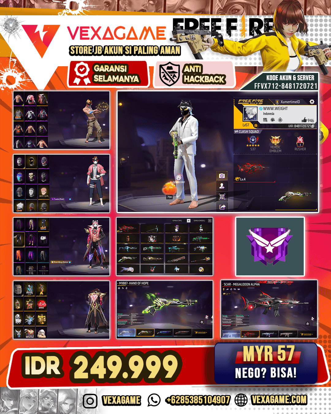 SG Lumut | SCAR Megalodon Alpha Lv 4 | Celana Angel | Vault 100+