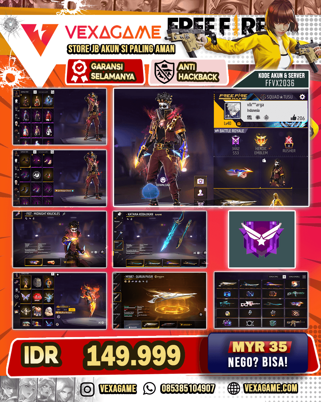 SG Gurun | Katana - Tinju ON | FJ ON | Bandit Emas ON | C-Angel Putih