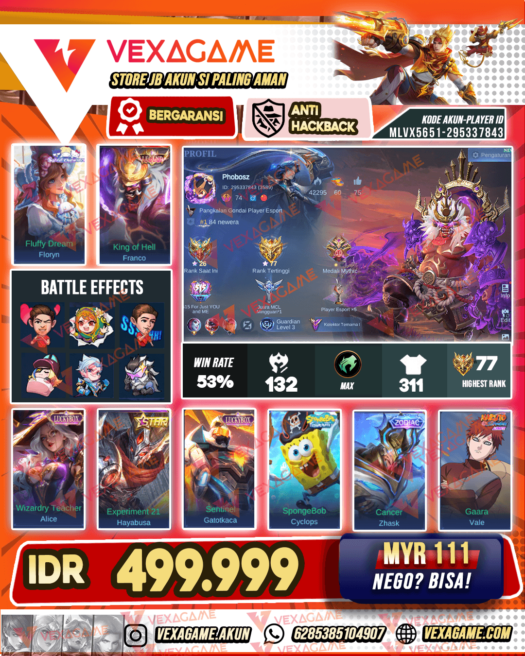 Franco Legend | Fany Pace | Chou Champion | Emblem & Hero Max