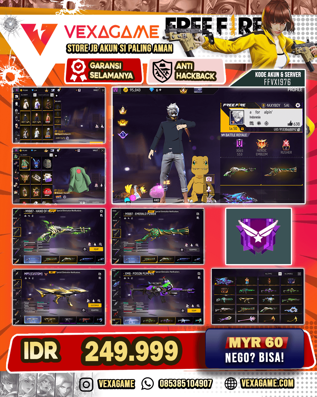 1 Evo Max | SG Lumut | SG Trompet | Bundle Megumi X JJK X Kakashi | Vault 100++