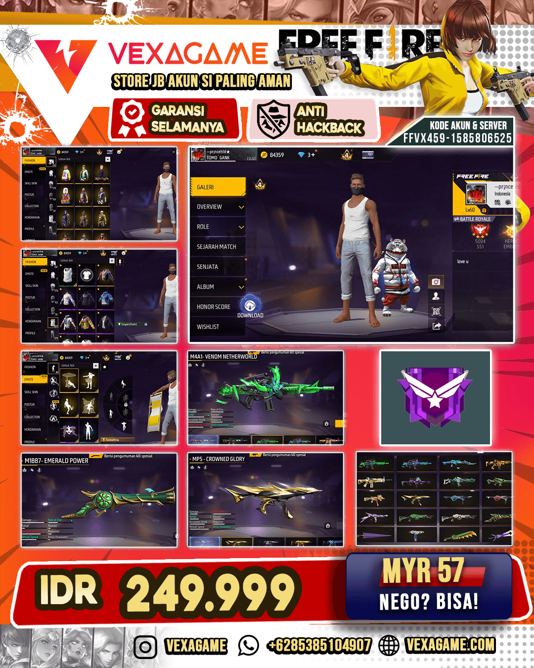 SG Terompet | SCAR Paradise | M4A1 Venom Netherworld | Mp5 Crowned Glory | Backpack Kece | Vault 300+