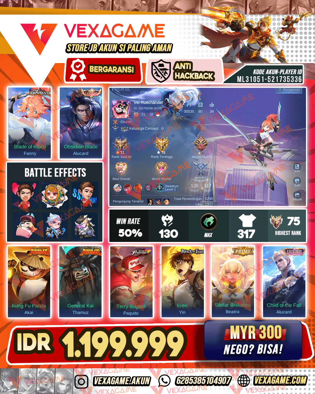 Fanny Asphirant | Akai Kungfu Panda | 1 Legend | Yin AOT | Paquito KOF