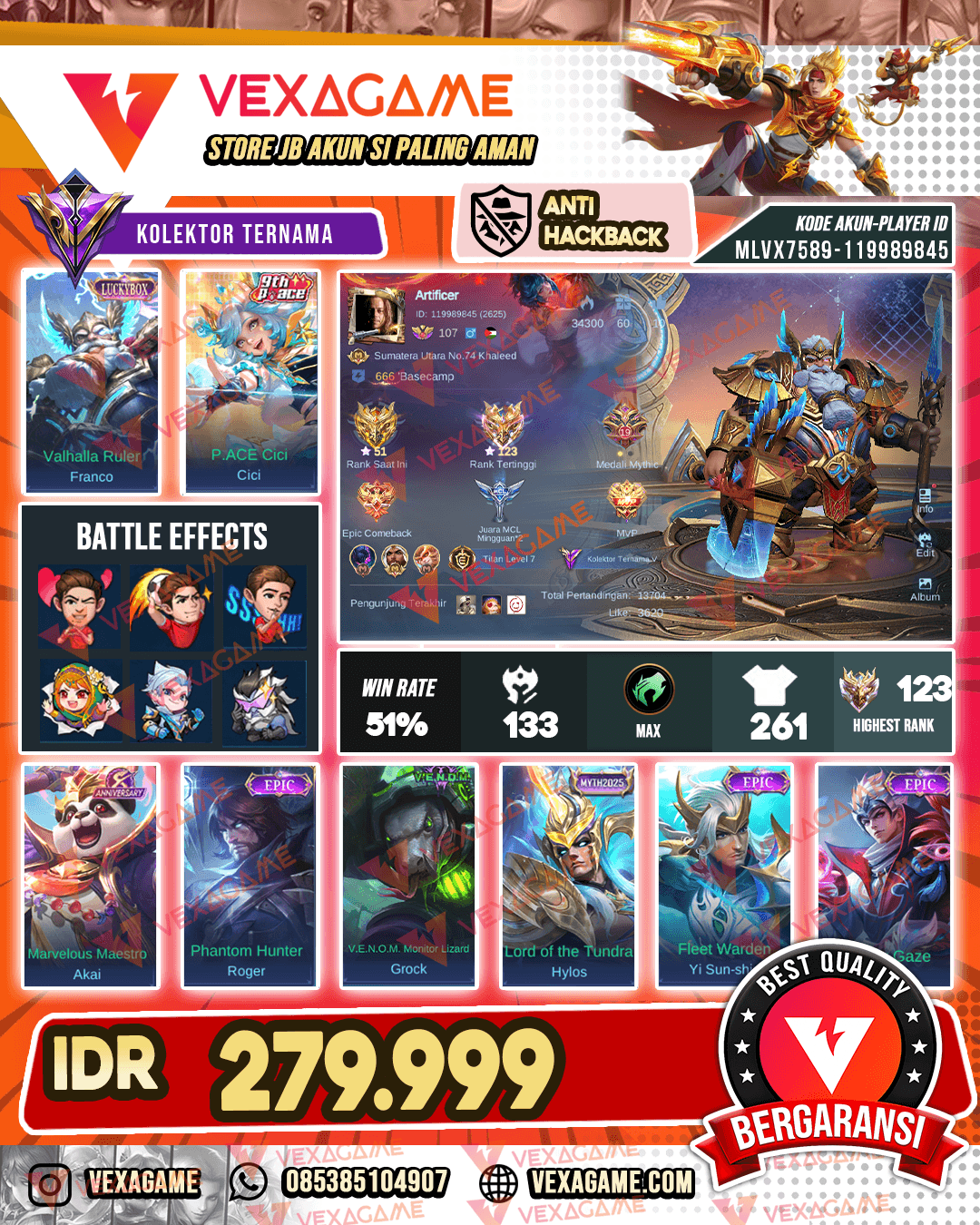 Franco Luckybox X Cici P ACE | Emblem MAX & Hero MAX | Ex Immortal