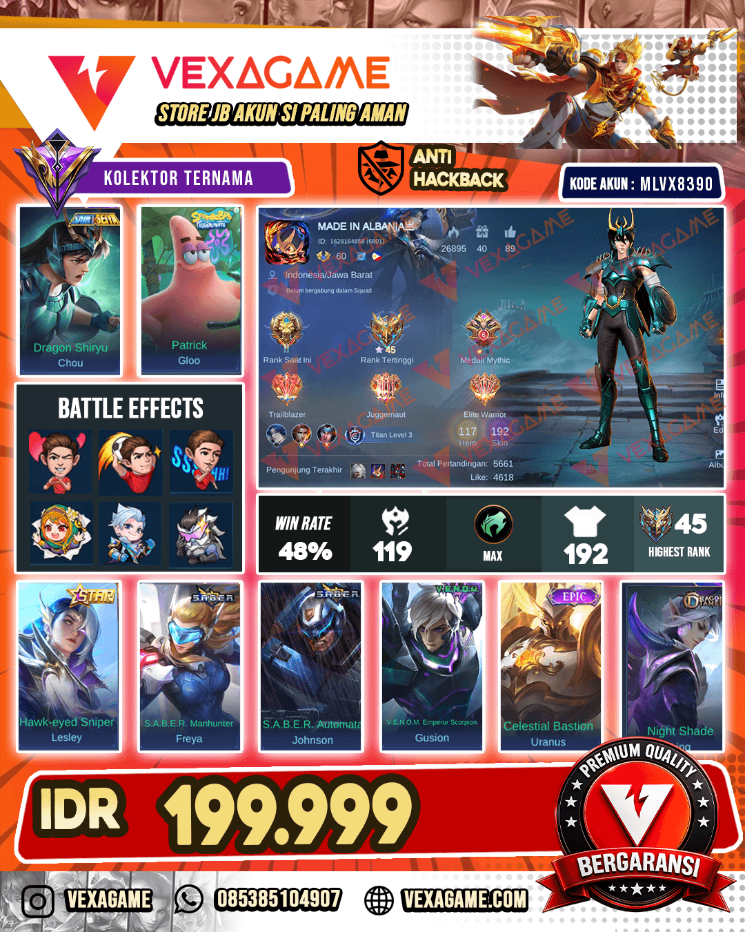 Chou Saint Seiya | Gloo Patrick | Lesley Annualstar