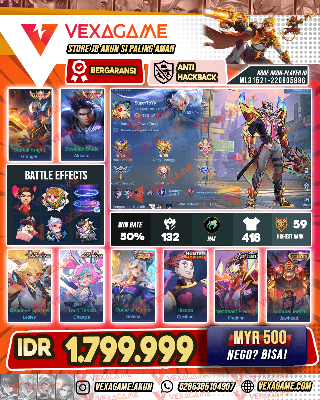 2 Legend | 2 Asphirant | 2 KOF | Selena Zenith | Cecillion HxH |Fredrin Neobeast | 4 CC