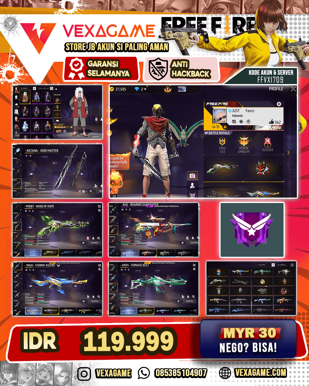 Sg Lumut | Vault OTW 100 | Katana On | Bundle Jiraya