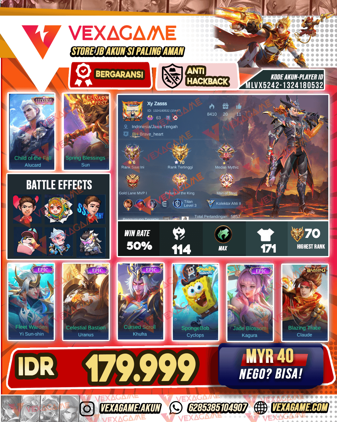 Alucard luckybox | Sun lunar fest | Emblem MAX