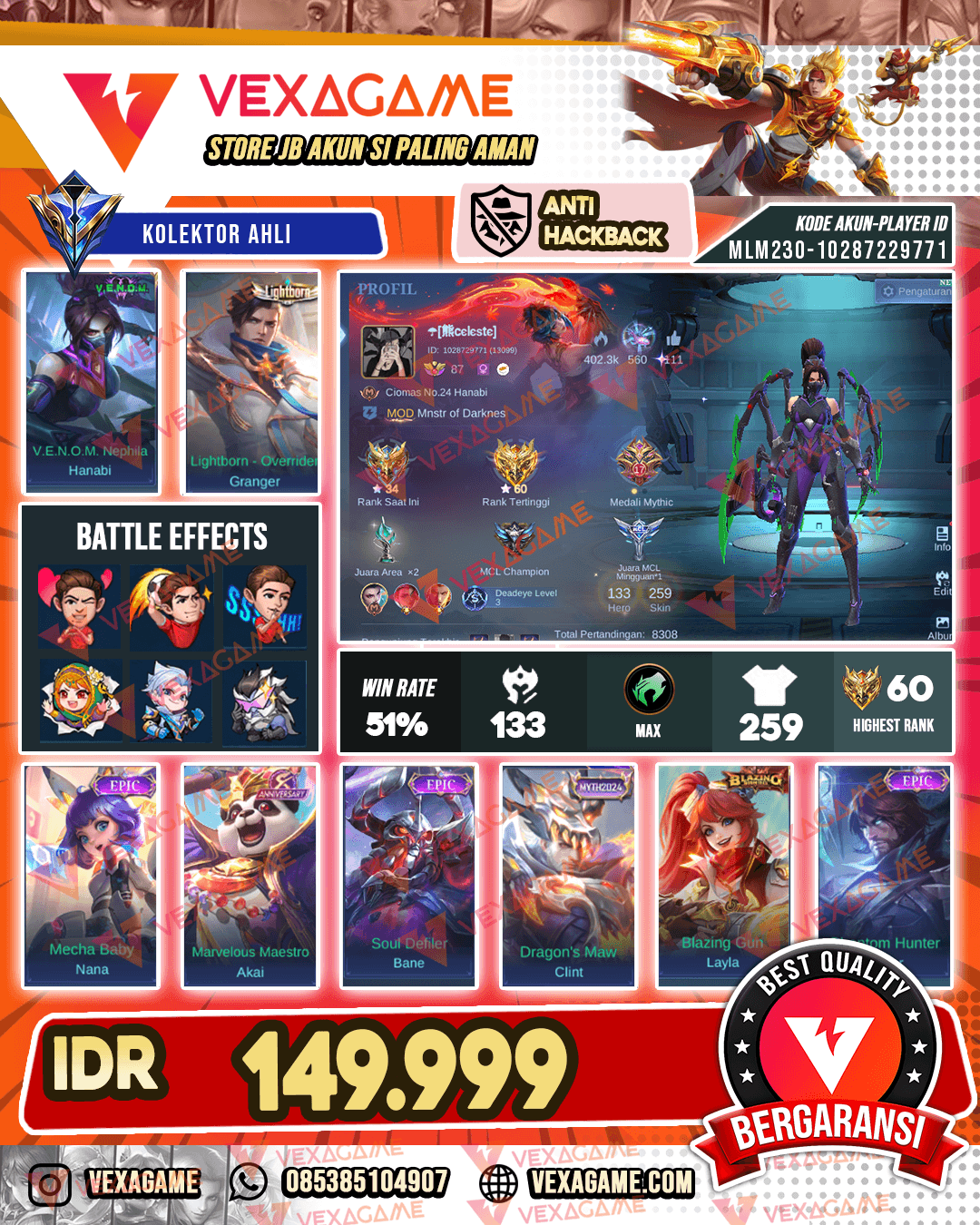 Hanabi Venom X Granger LIghtborn | Emblem MAX