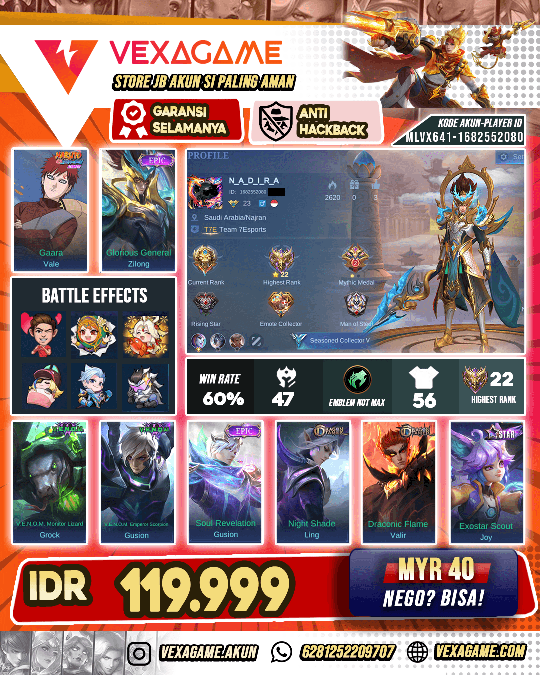 Zilong Epic X Ling Dragon Tamen Murah
