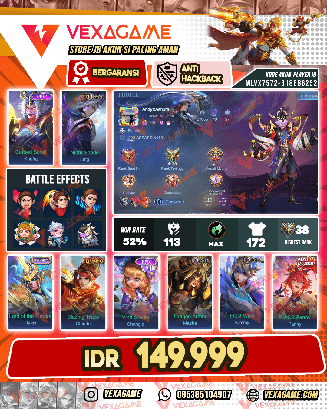 Khufra Epic | Ling Dragon Tamer Emblem MAX