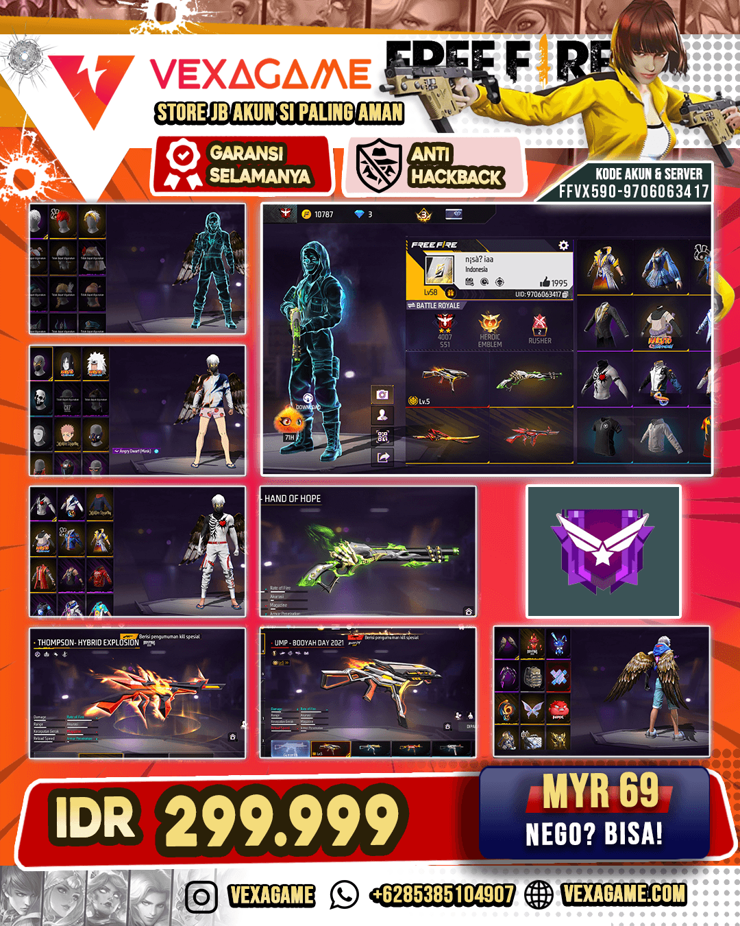 SG LUMUT | THOMPSON- HYBRID EXPLOSION | UMP - BOOYAH DAY 2021 LV.5 | VAULT 100++