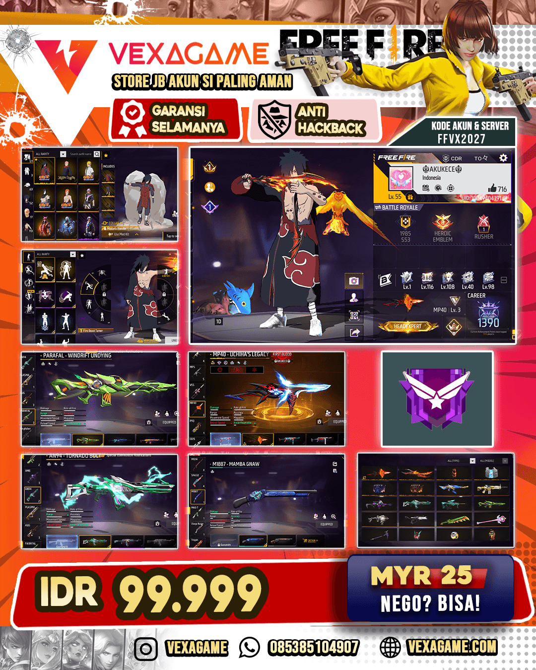 MP40 Uciha's Rage | Katana On | Scar Paradise | SG Mamba | Bundle Naruto X JJK | Vault 100++