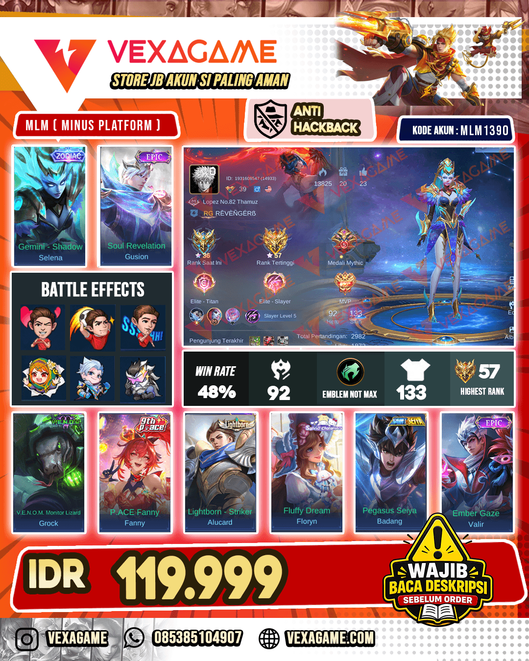 Selena Zodiac | Gusion Epic
