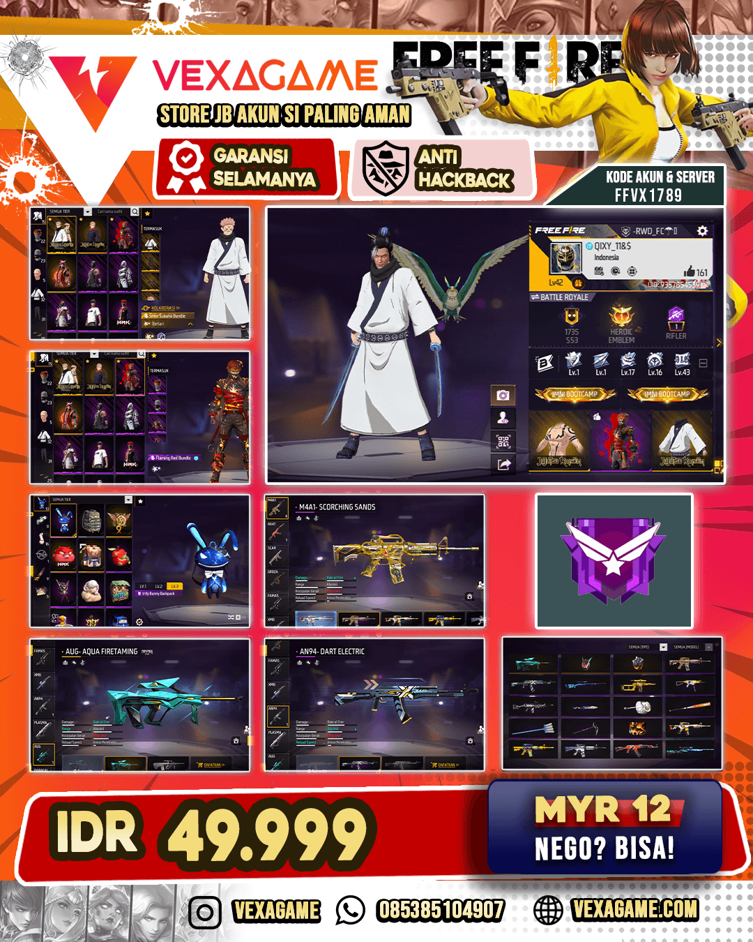 AKUN POLOSAN | Bundle Sukuna | Bundle Incu Old | AUG Awua Firetaming | Bunny Backpack