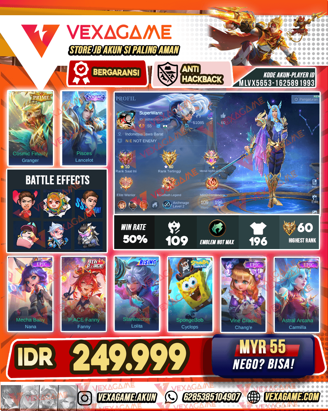 Lancelot Zodiac | Granger PRIME | Fanny Luckybox | Emblem MAX