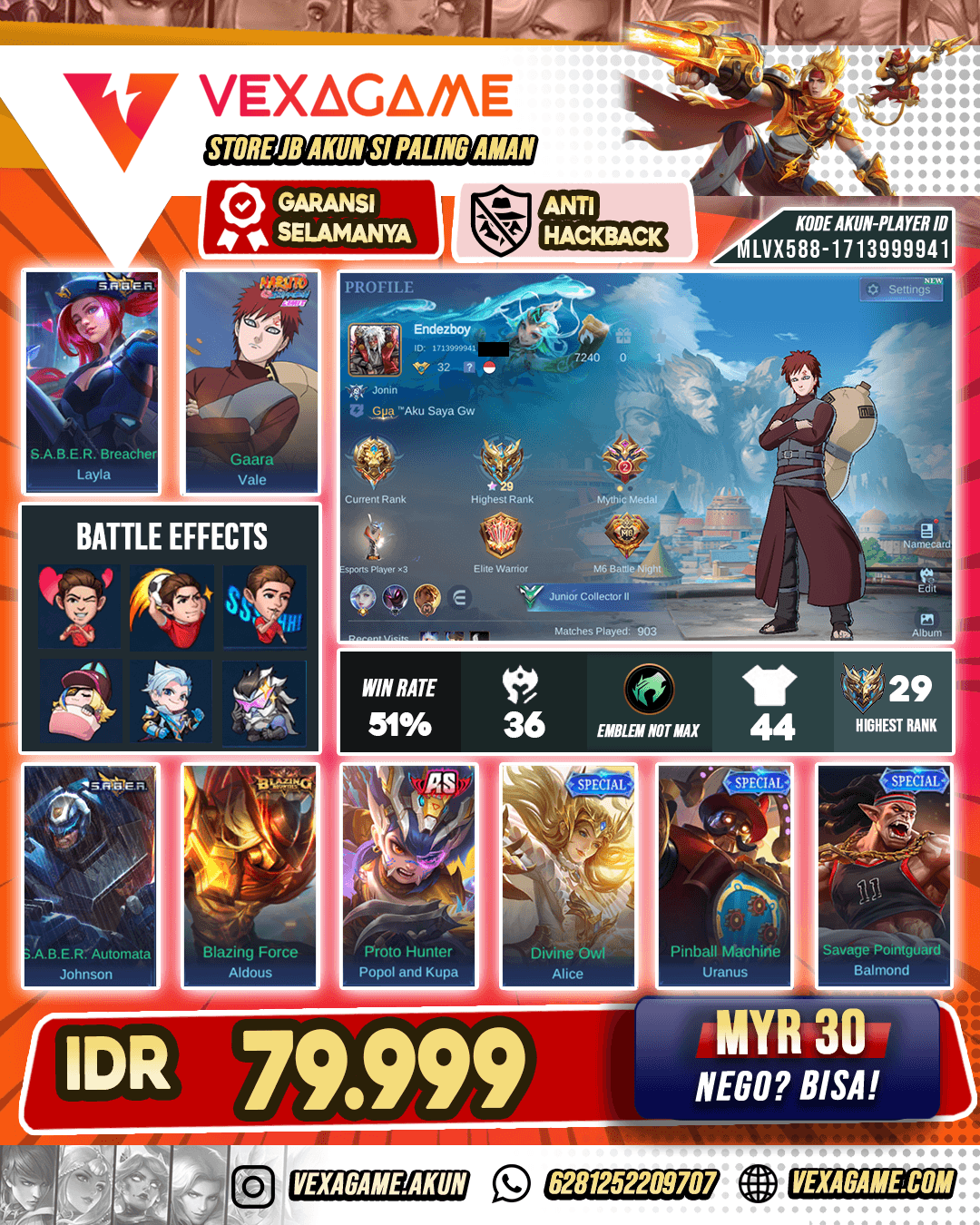 Vale Gaara Murah