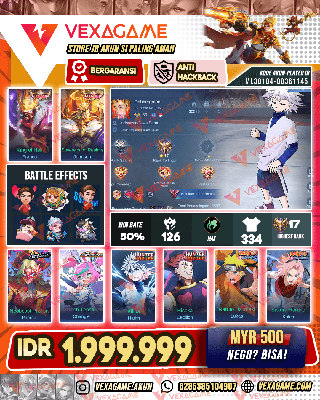 2 Legend | 2 HxH | 3 Naruto | 2 KOF | Parshe Neobeast |  3 CC