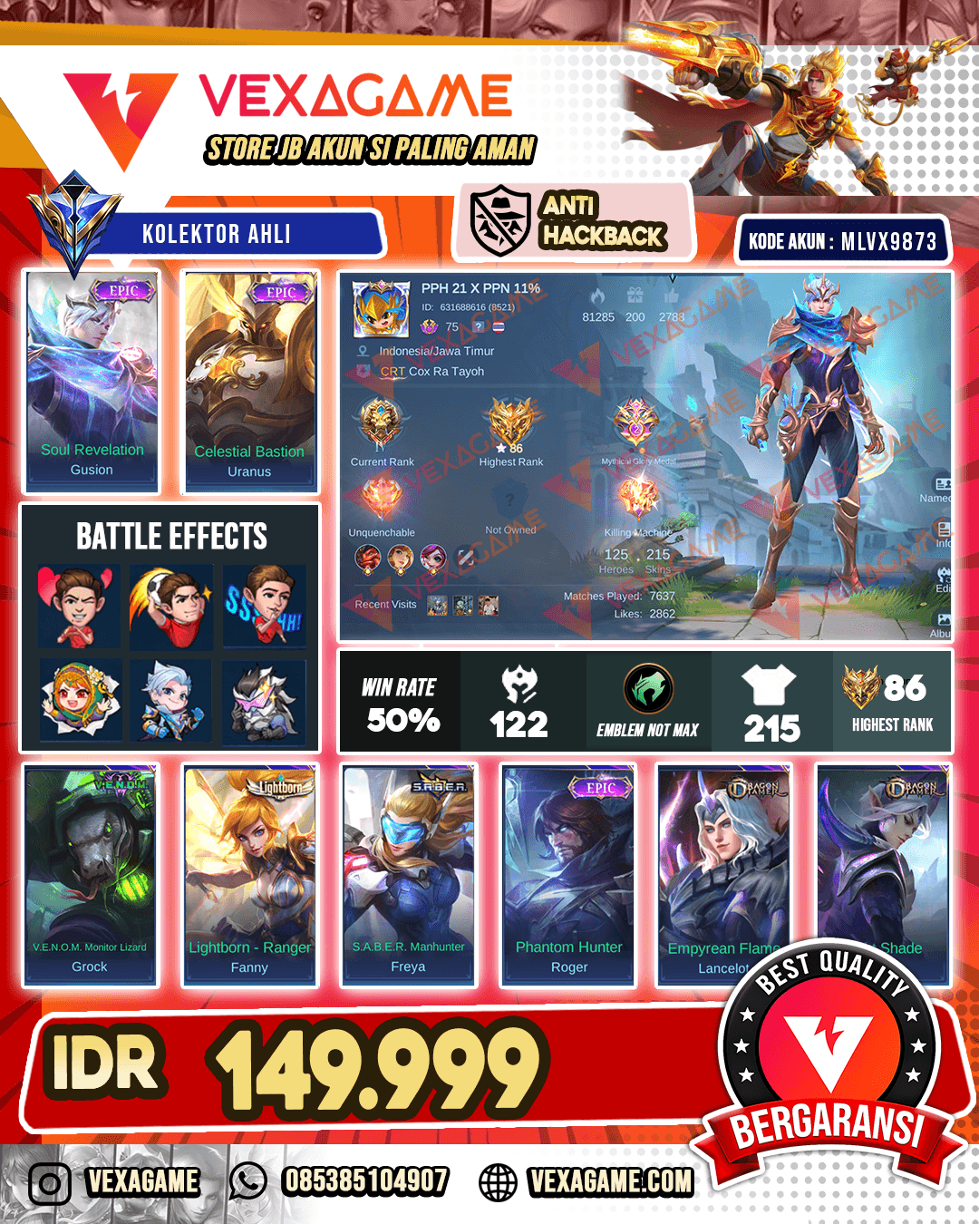 Gusion Epic | Uranus Epic
