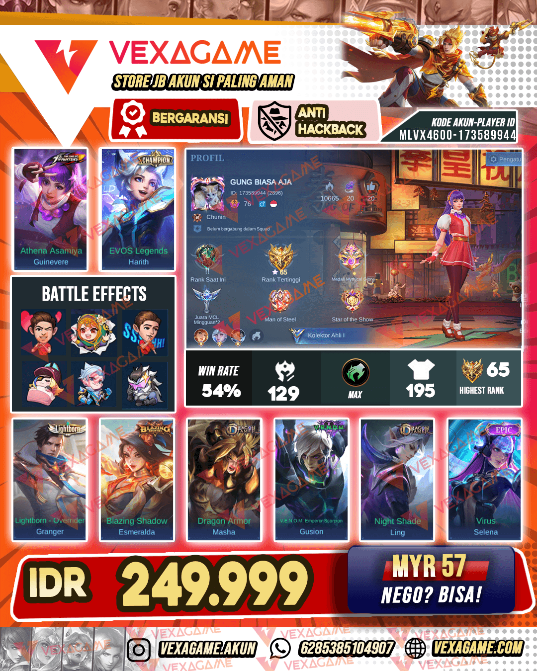 Guinevere KOF | Harith Champion | Emblem MAX