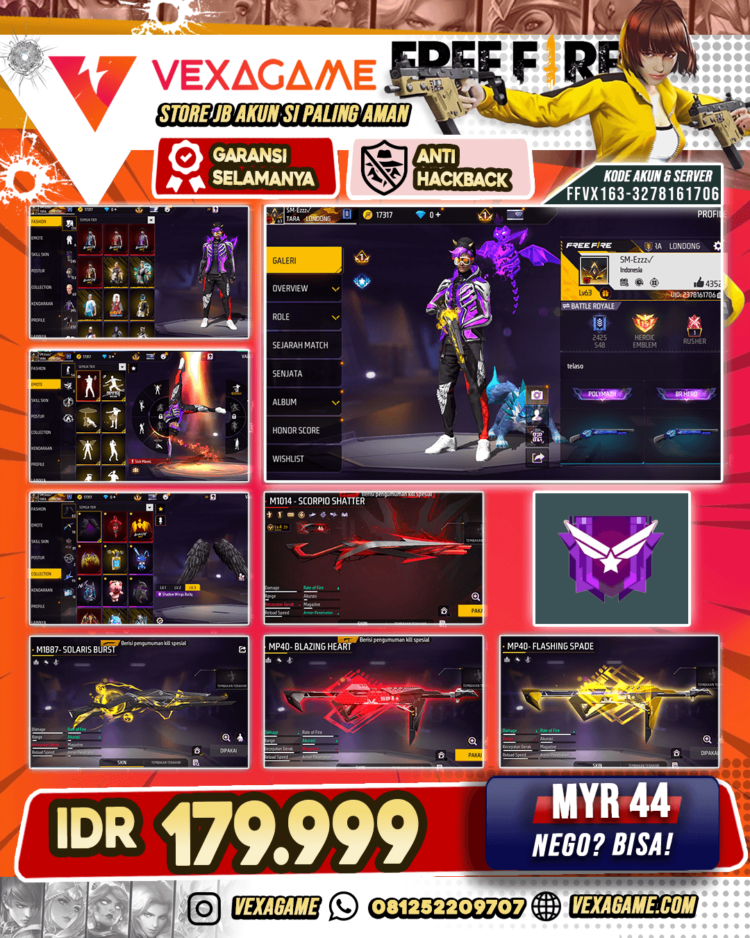 Backpack Sayap | Jiraiya Bundle | McLaren | SG Scorpio Shatter Lv 4 | SG Solaris Burst