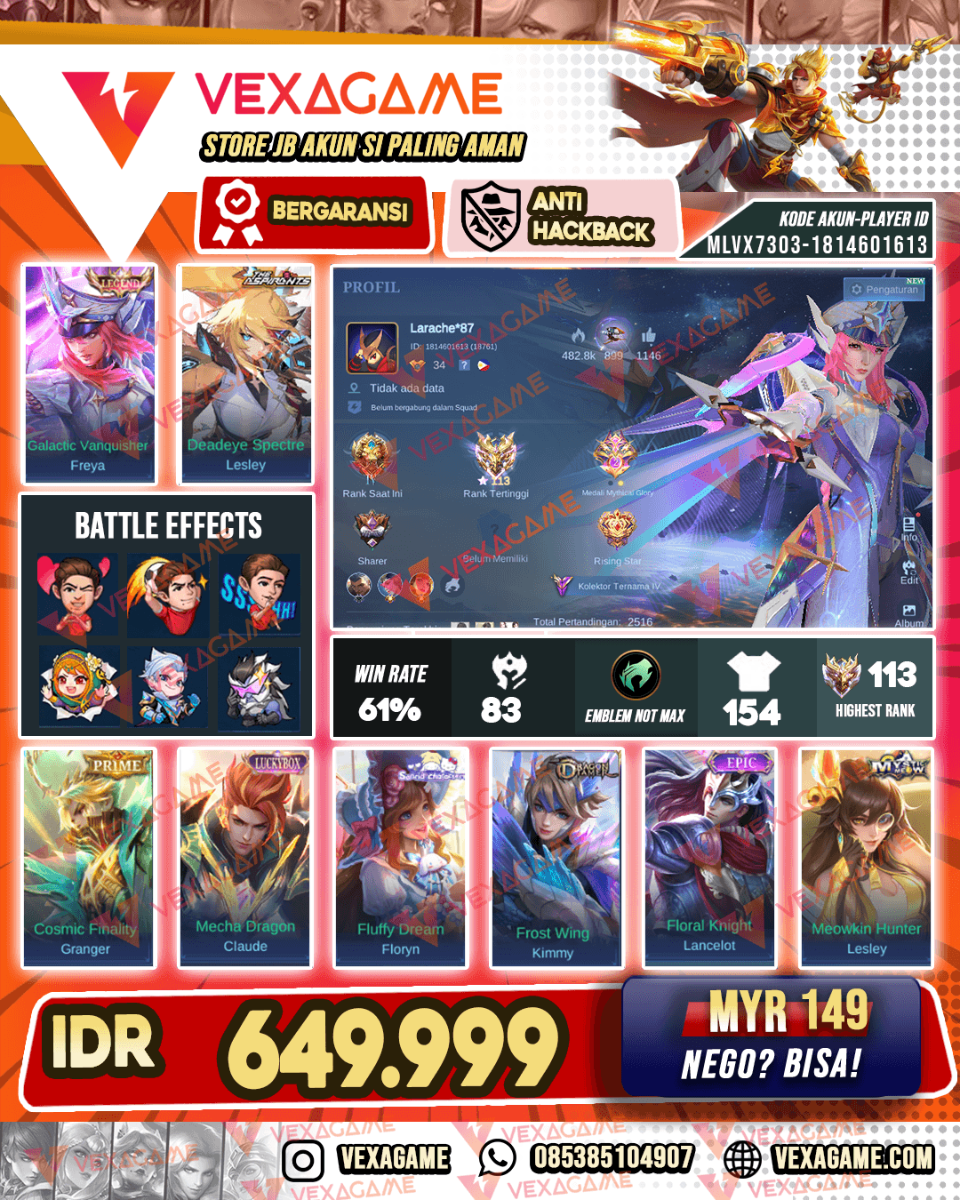 Freya Legend | Lesley Aspirant | Claude Luckybox | Ex Imo