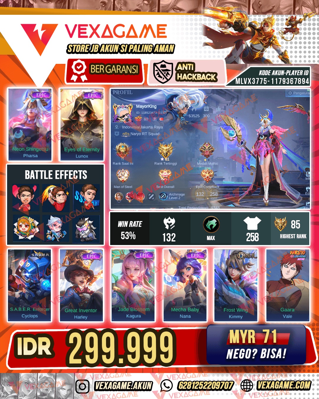 Pharsa Epic X Lunox Epic | Emblem MAX & Hero MAX