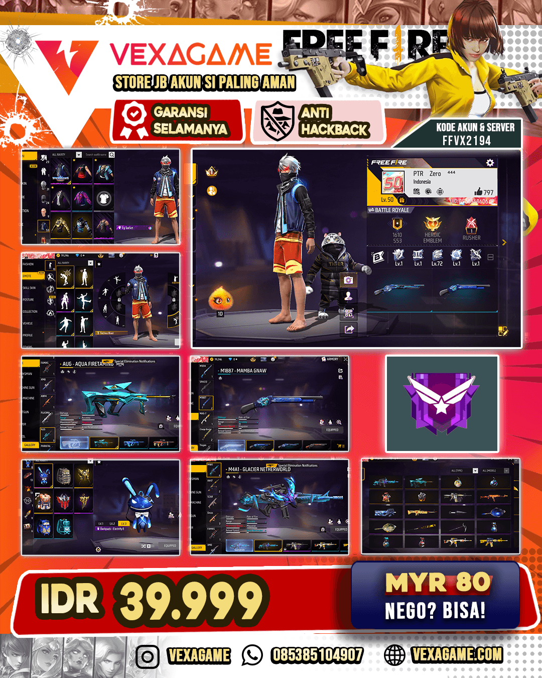 SG Duo Biru | M4A1 Glacier Netherworld |  AUG Firetaming | Nyeker On |  Vault 50++
