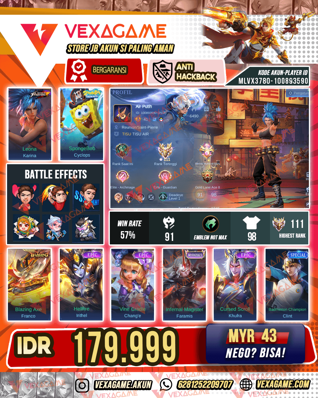 Karina KOF X Cyclops Spongebob | Ex Immortal