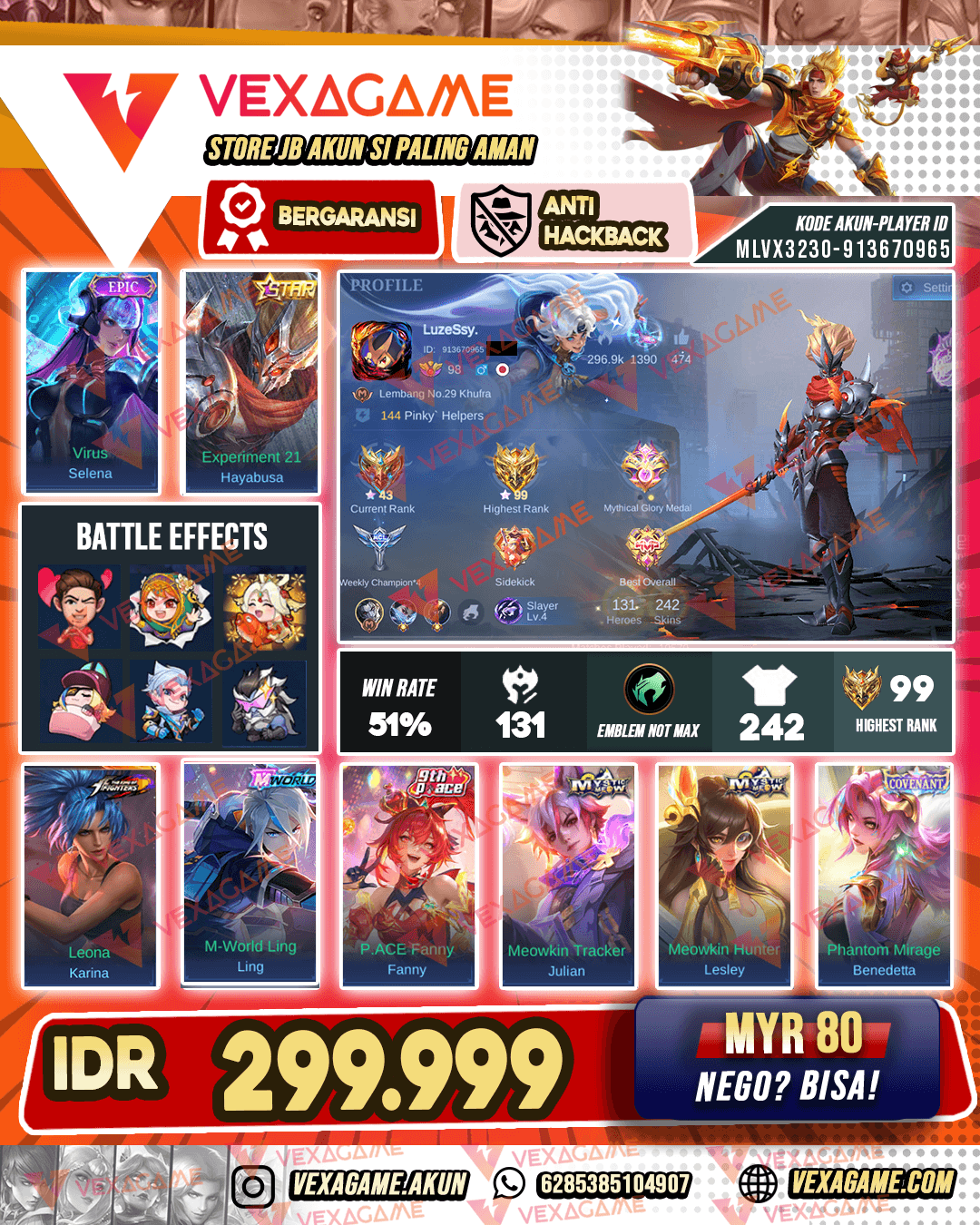 Benedetta Covenant X Hayabusa Annual Star | Emblem MAX & Hero MAX