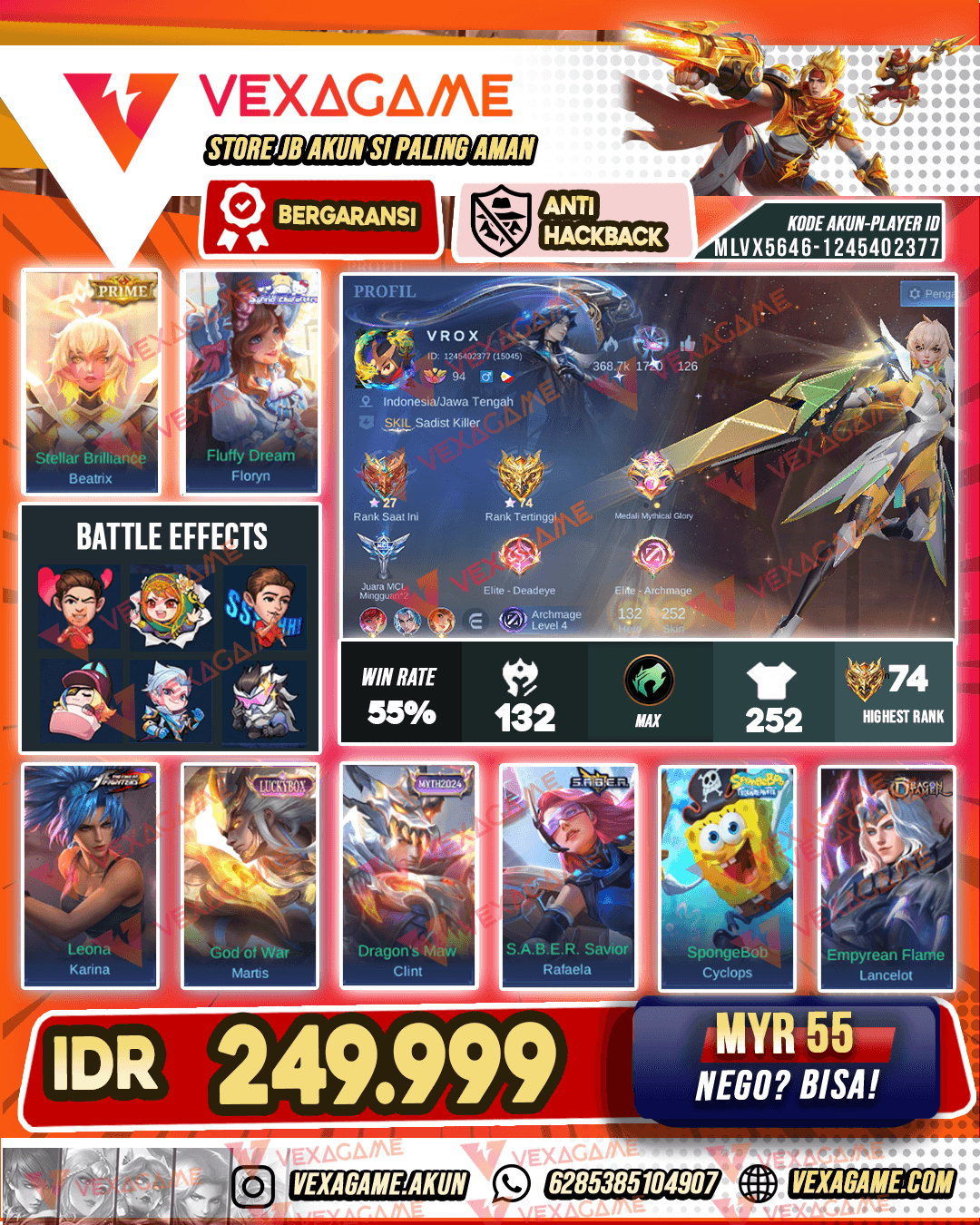 Beatrik Prime | Floryn Sanrio | Martis Luckybox | Emblem Max & Hero max