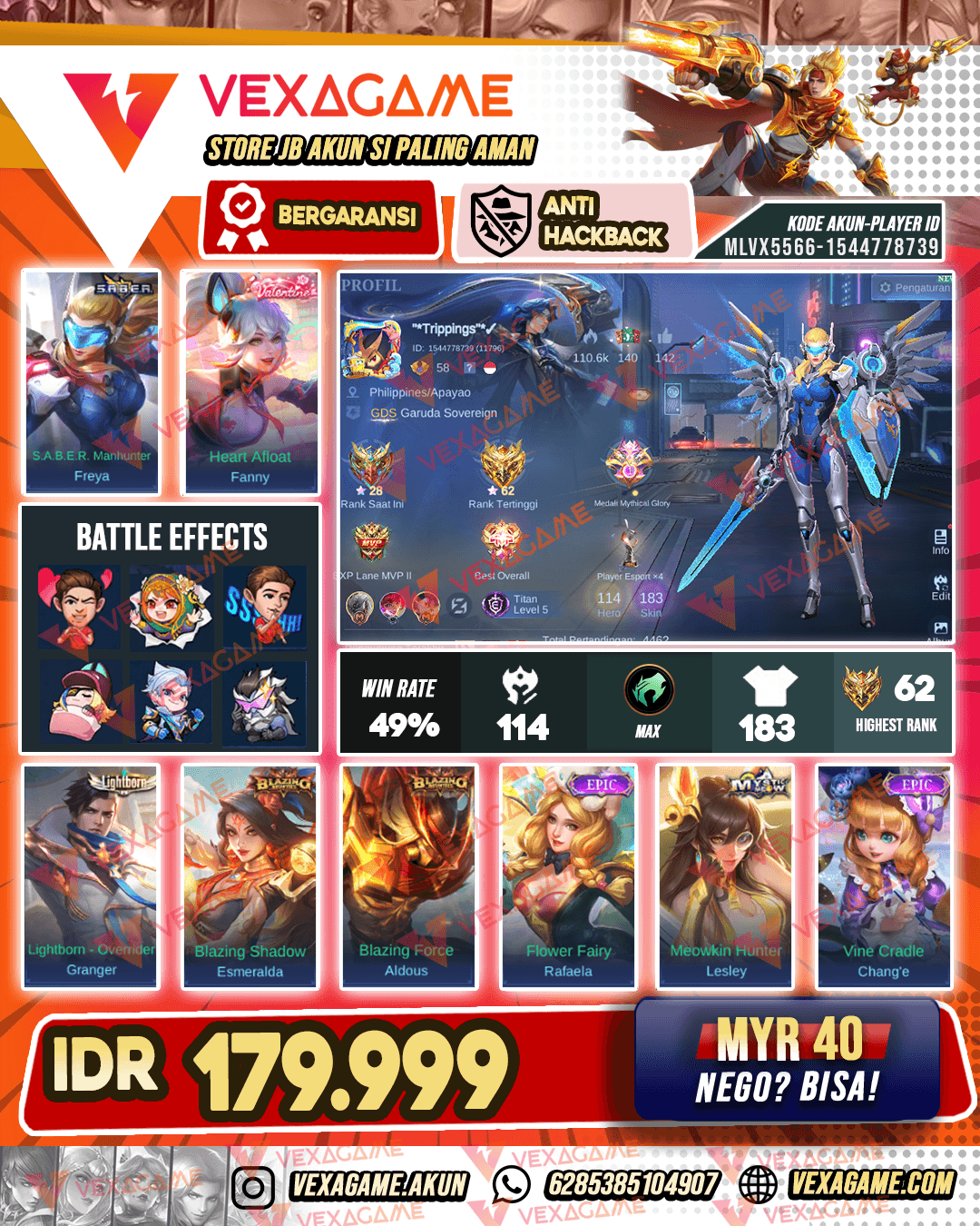 Freya Saber | Fanny Valentine | Emblem MAX