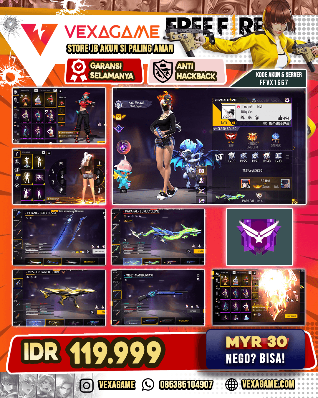 1 EVO OTW Max | MP5 Corwned Glory | SG Mamba | Bundle Hinata