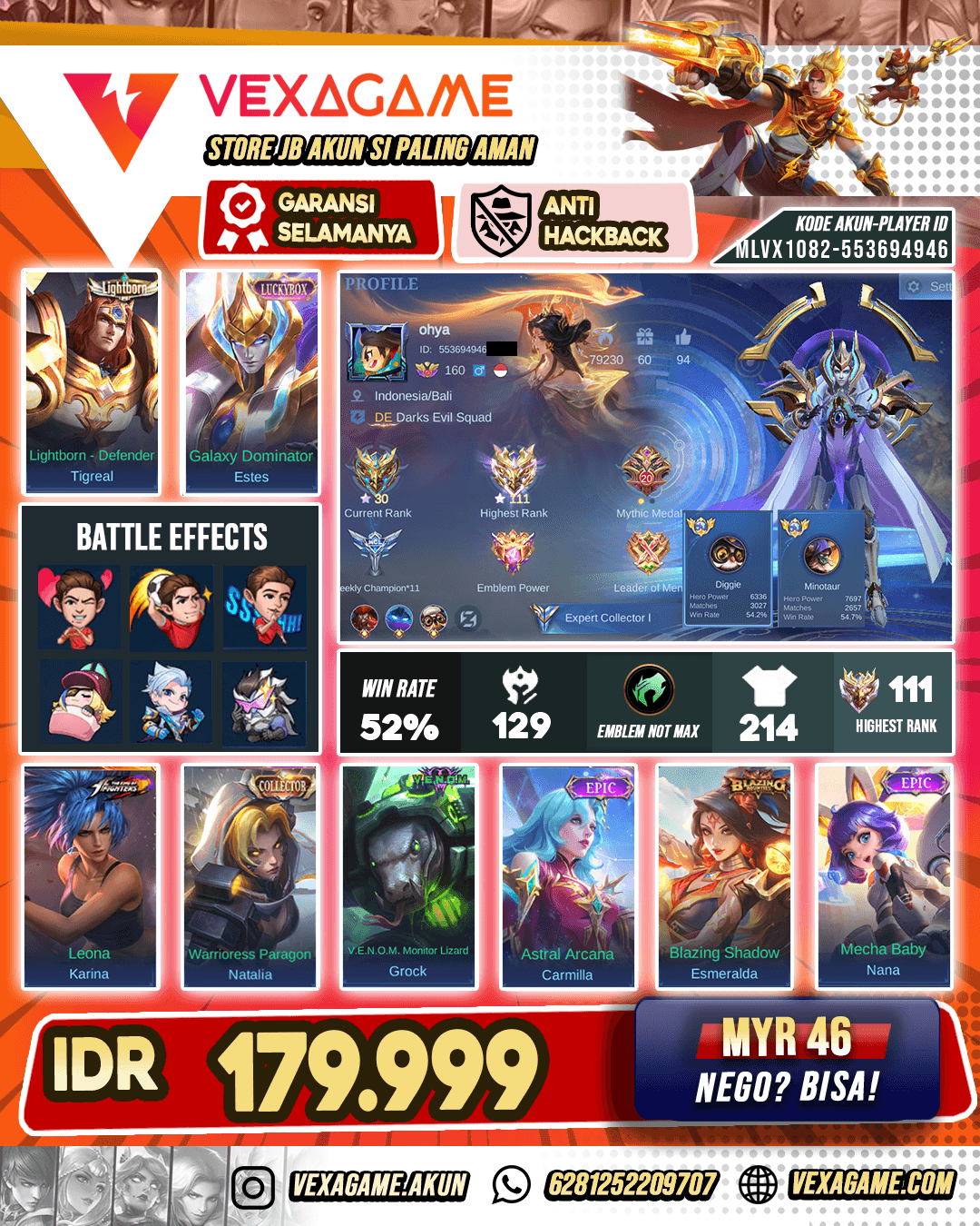 Estes Lucky Box Akun Roamer | Top Global Diggie X Minotaur