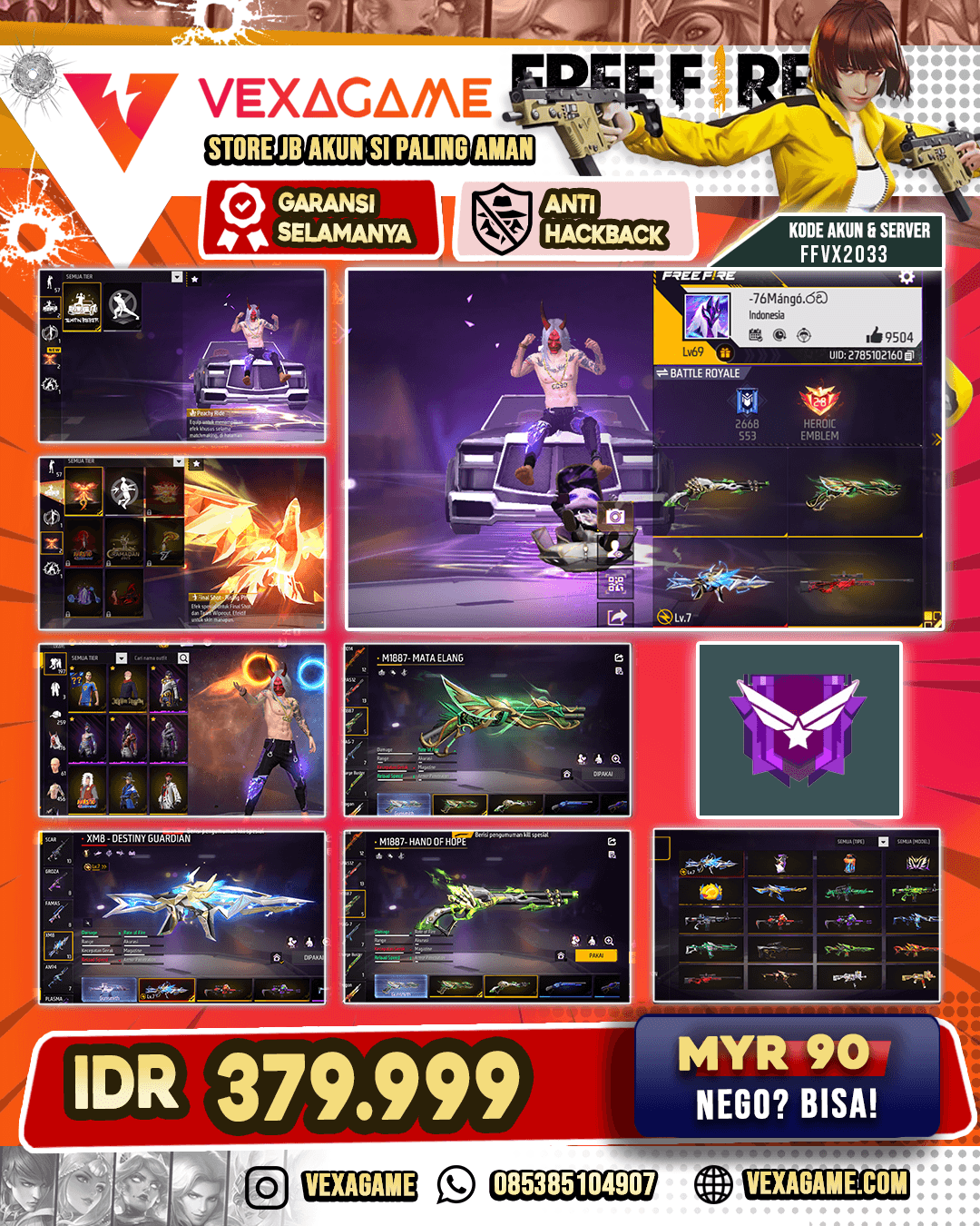 1 EVO MAX | SG Matel X Lumut | Vault TW 500 | Animasi Lobby ON | Final Shoot On | Topeng Budi01