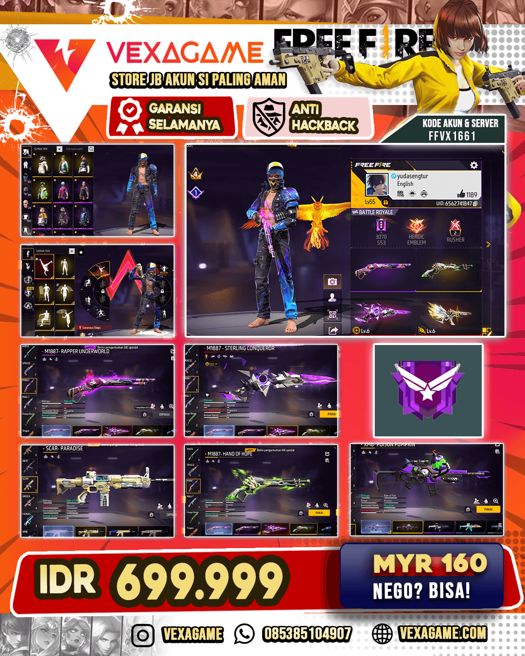 Celana Angel | SG Rapper | SG EVO Lv 6 | SG lumut | SCAR Paradise | XM8 Poison Pumkin | Tinju ON