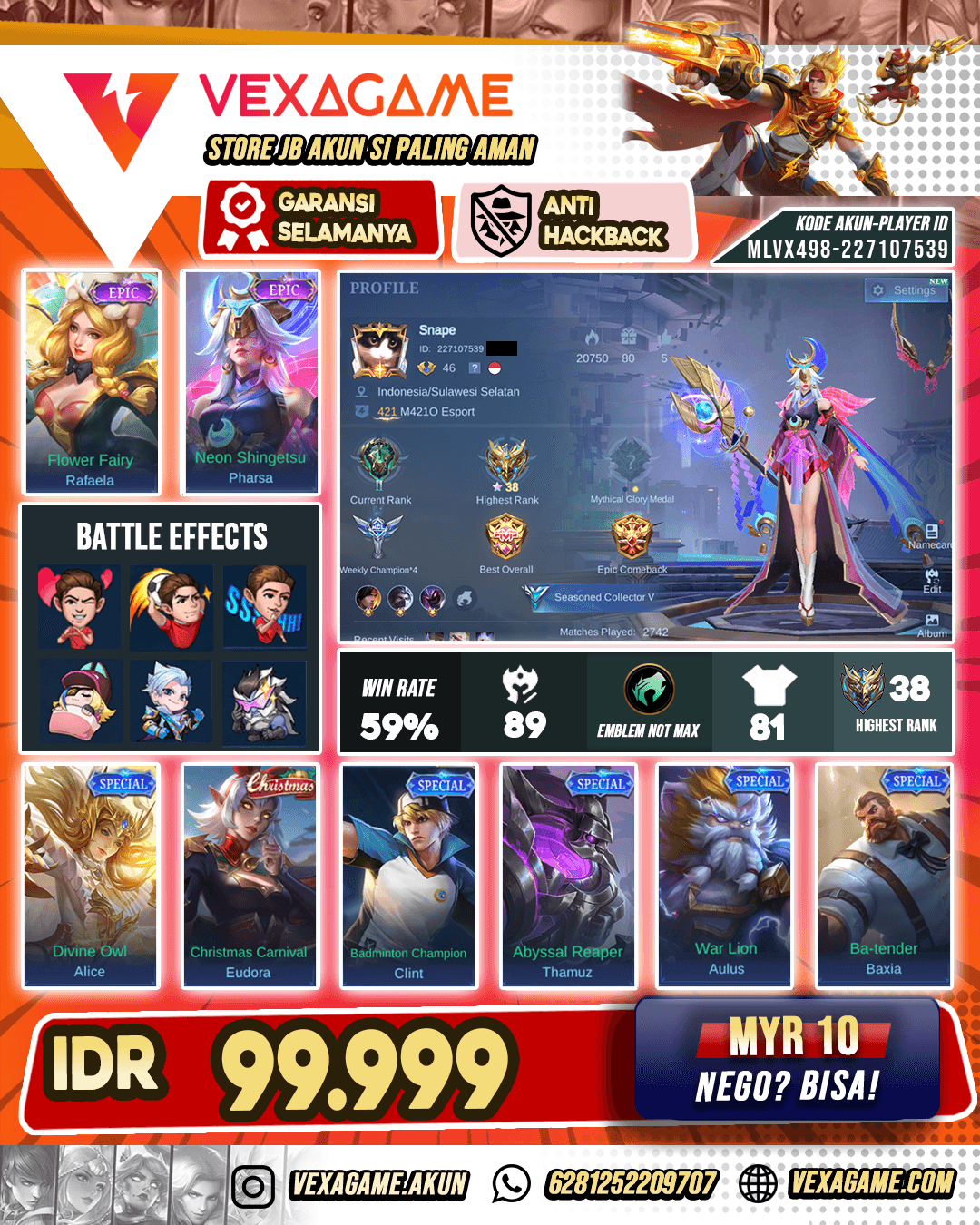 Pharsa Epic Murah