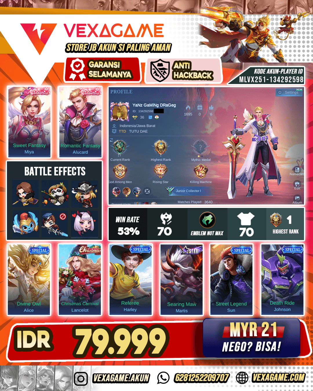 Alucard Valentine Murah