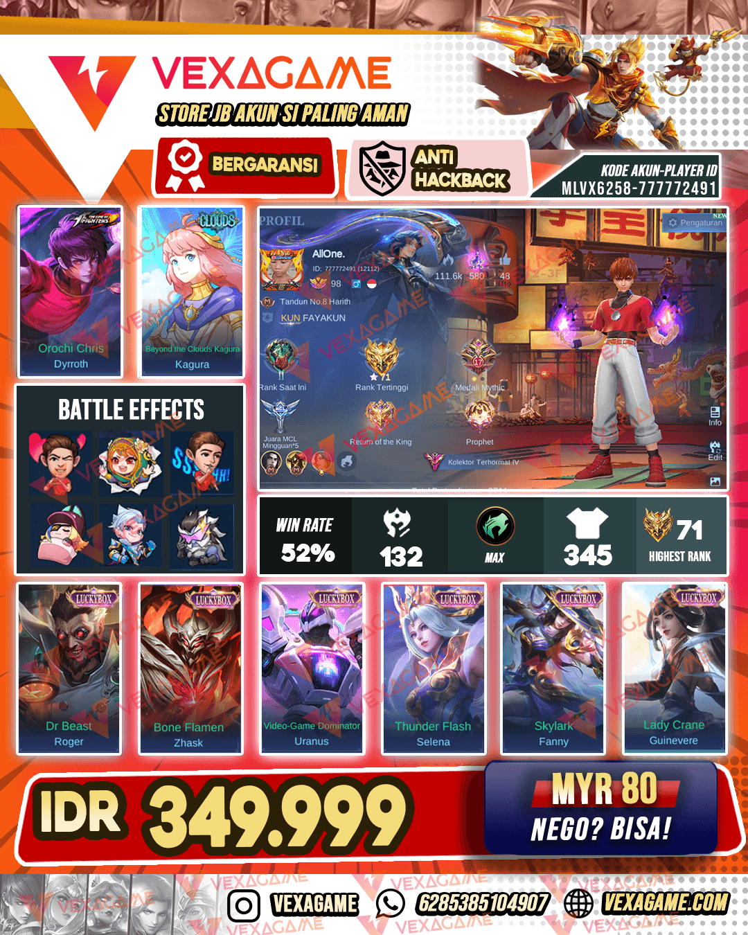 Dyrrtoh KOF | 8 Luckybox | Kagura Clouds | Emblem MAX & Hero MAX