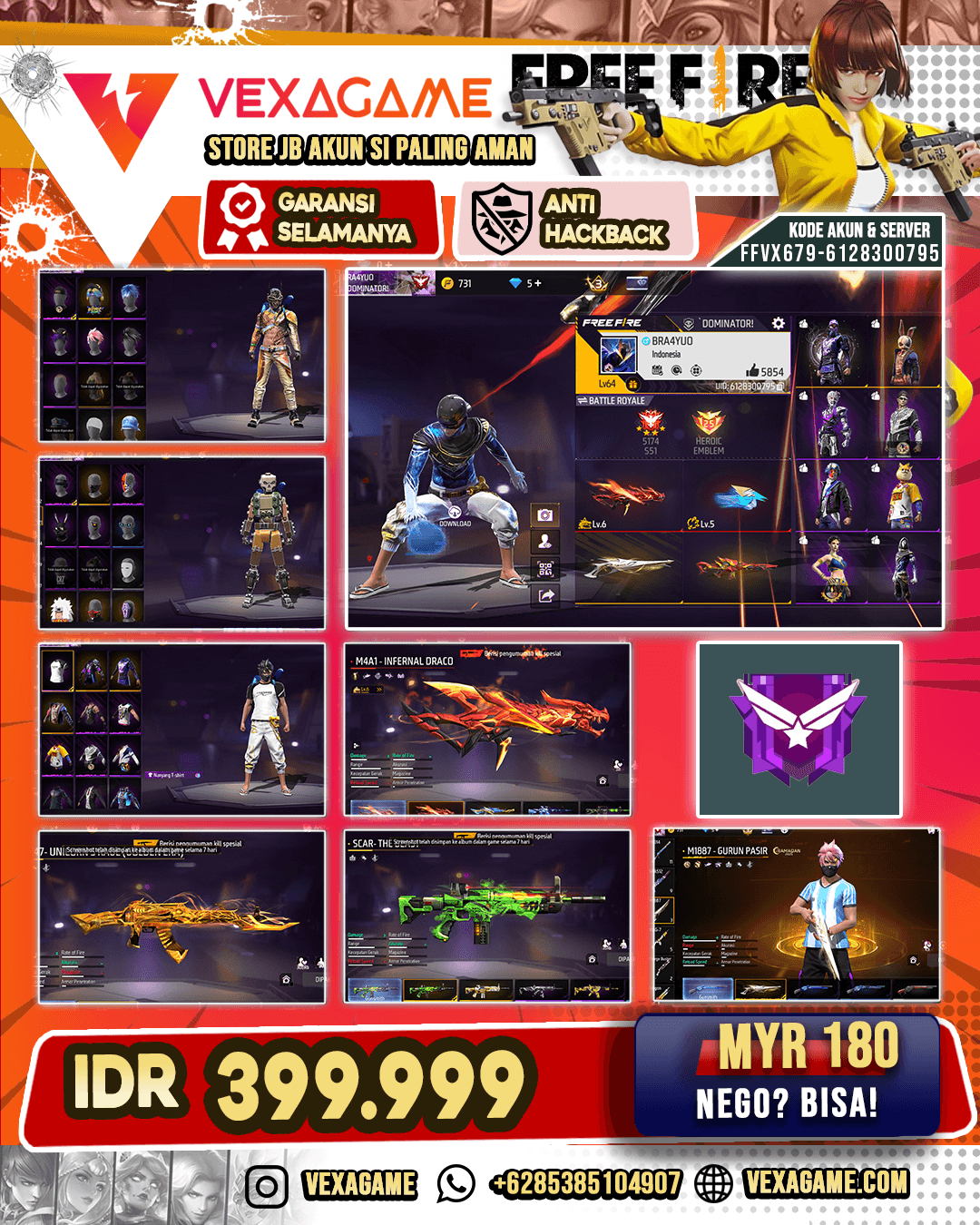 INFERNAL DRACO LV 6 | SG GURUN | VAULT OTW 300 | BUNNY BACKPACK