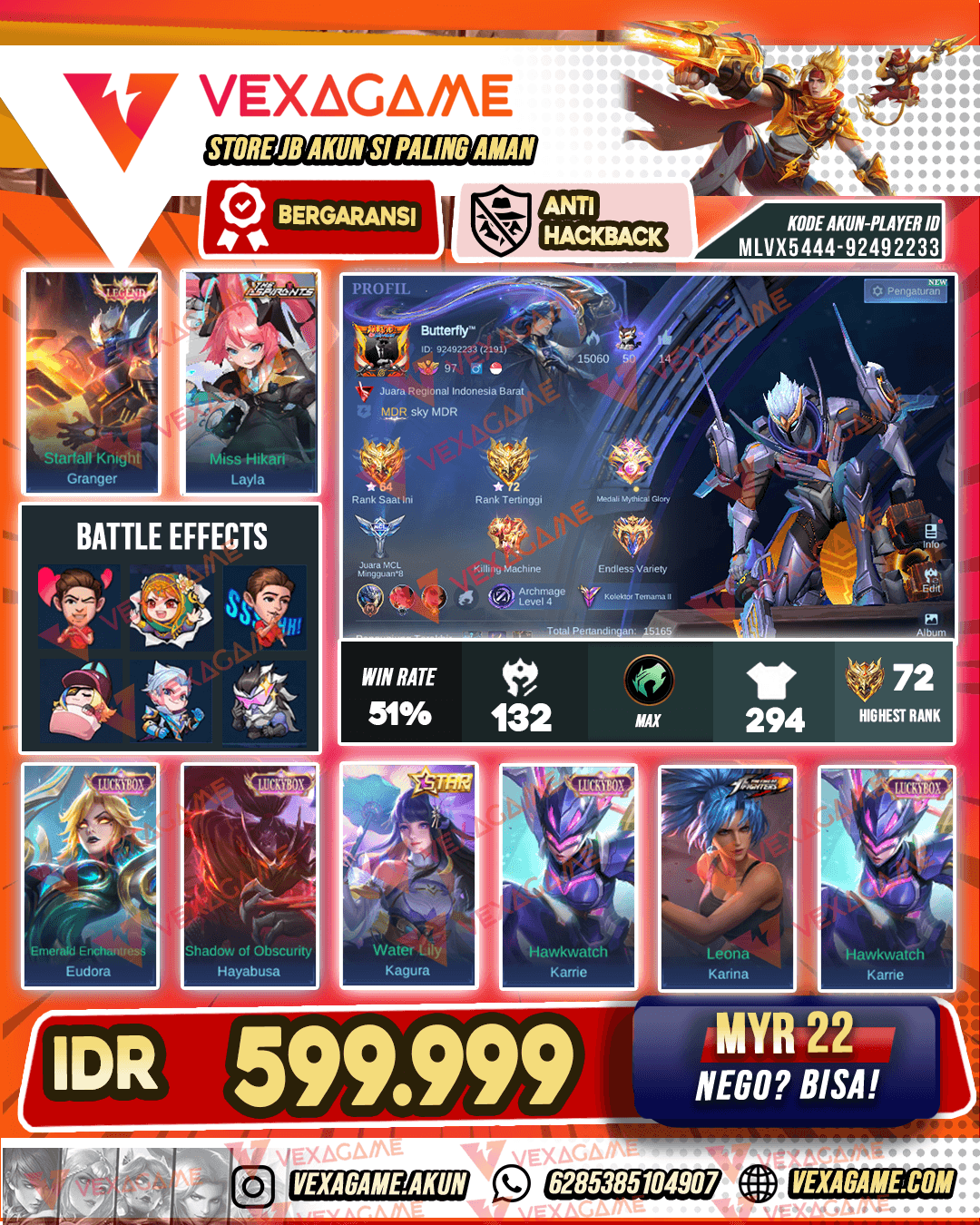 Granger Legend | Layla Aspirants | 3 Luckybox | Emblem MAX & Hero MAX