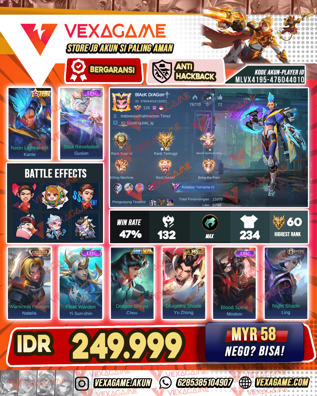Kariie Star Kuning | Gusion Epic