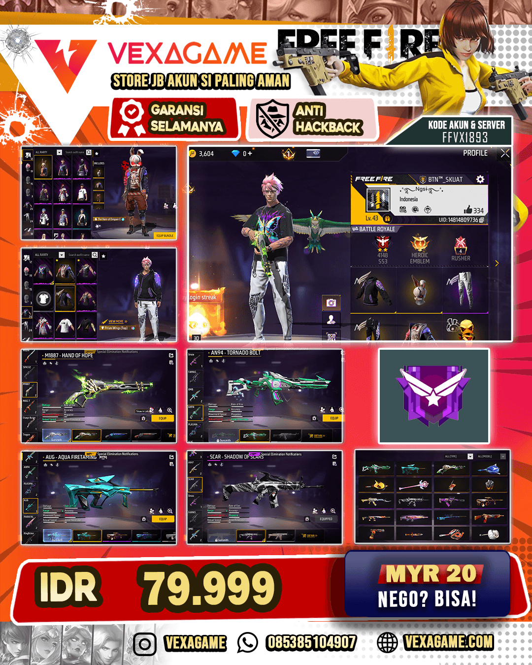 Celana Angel 2 Rasa | SG Lumut | AUG Aqua Firetaming | AN94 Tornado Bolt